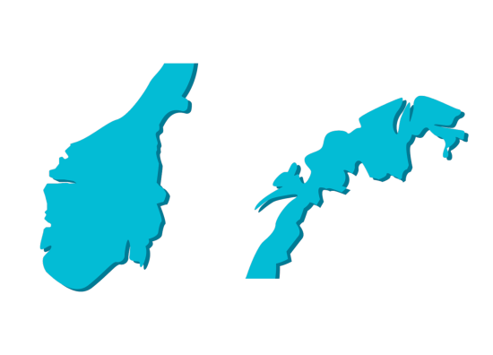 Illustrasjon av landet Norge som kart